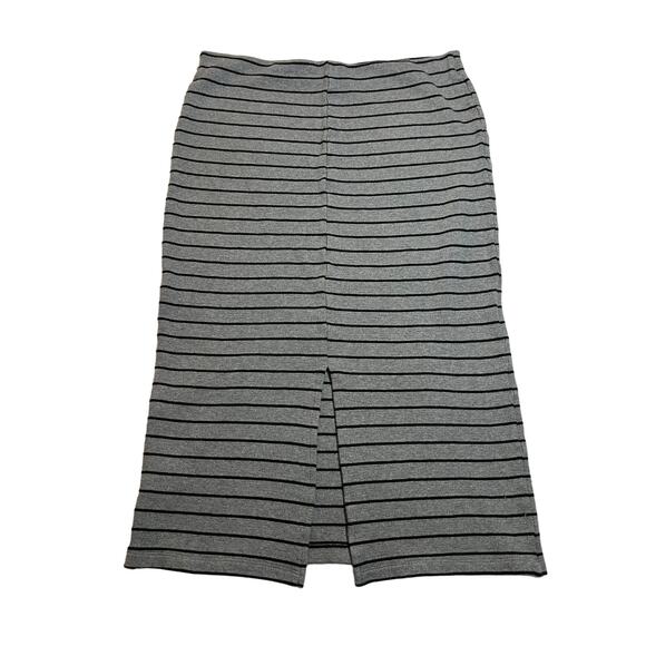 BDG Stripe Pull On Fitted Pencil Skirt Size Large Back Vent Office Corpcore - Picture 2 of 7